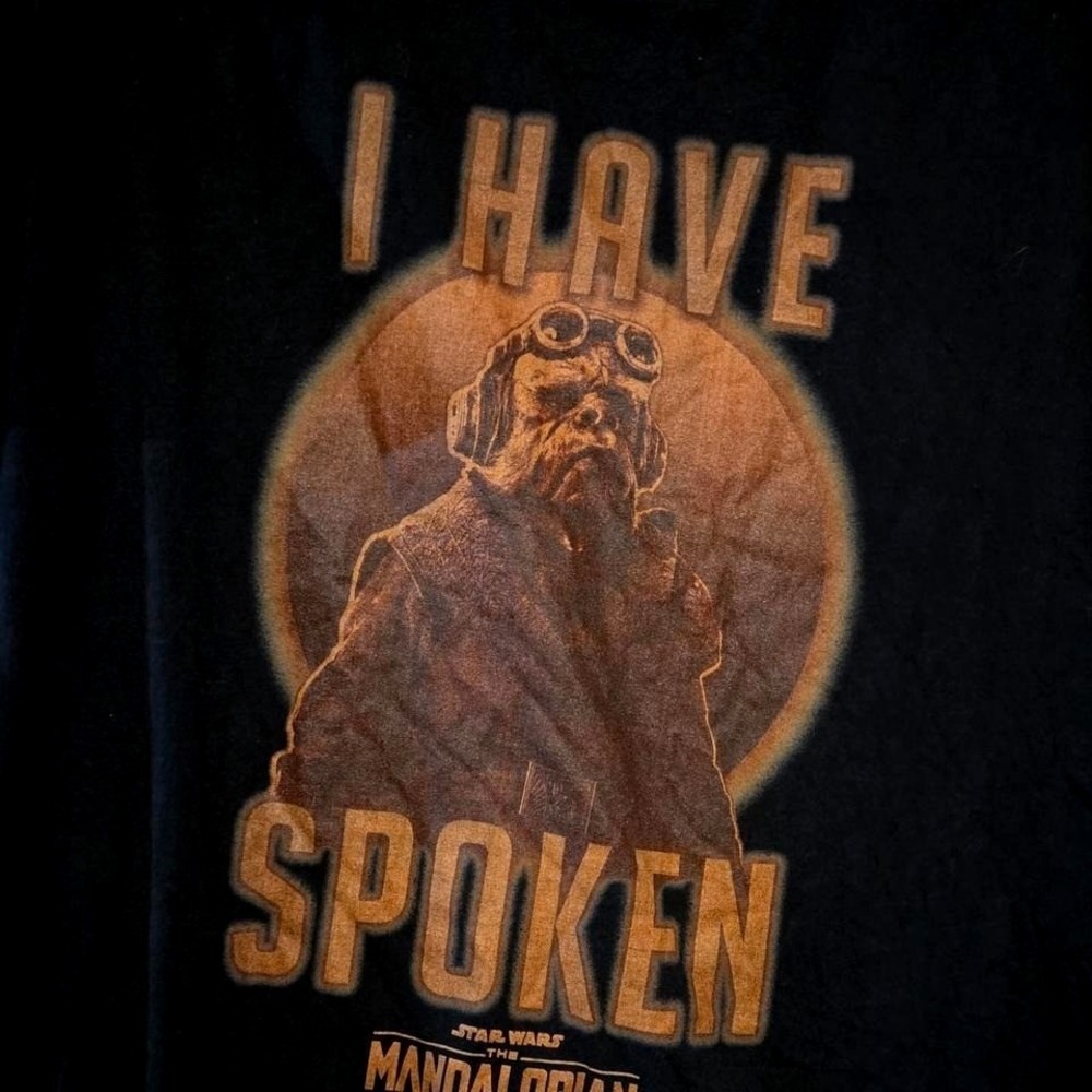 Star Wars The Mandalorian Mens Large Black Kuiil I Have Spoken Graphic T-Shirt